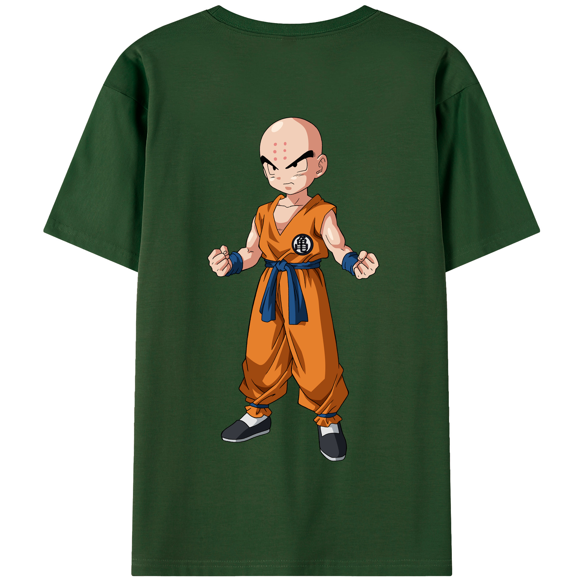 （画像用） ドラゴンボール クリリン DRAGON BALL krillin 綿100％半袖Tシャツ（背面プリント）